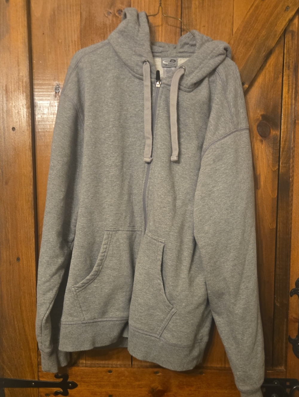 Champion Gray Full-Zip Hoodie with Drawstring